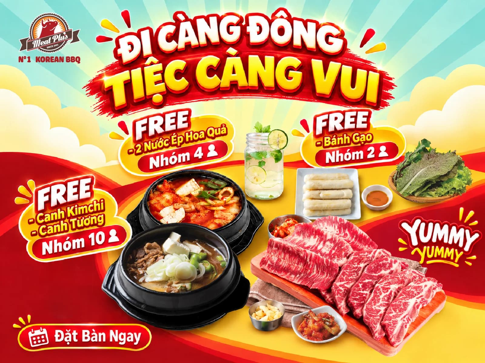 Ưu Đãi Hot Tặng Nàng Tại Meat Plus Trung Hòa – Đi Càng Đông, Tiệc Càng Vui!