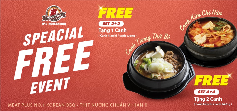 Tặng Canh miễn phí khi gọi set nướng tại Meat Plus
